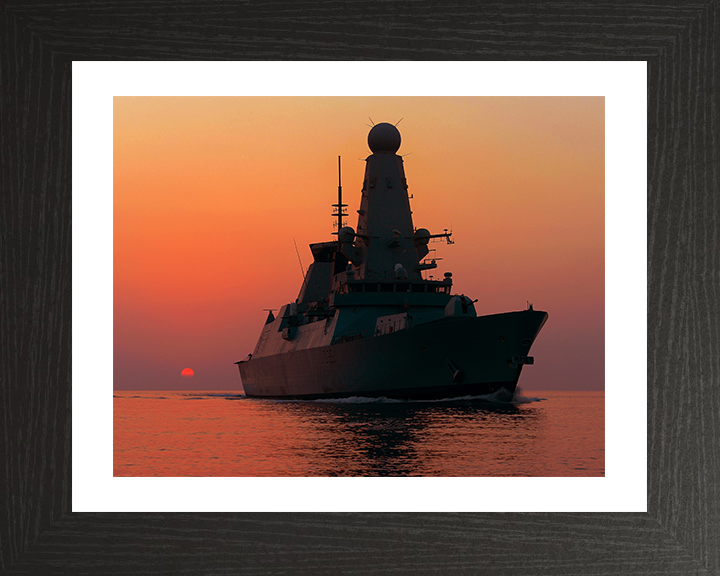 HMS Dragon (D35) Photo Print - Middle East 2013 - Royal Navy Type 45 Destroyer Hampshire Prints 10 x 8 Black Frame Yes