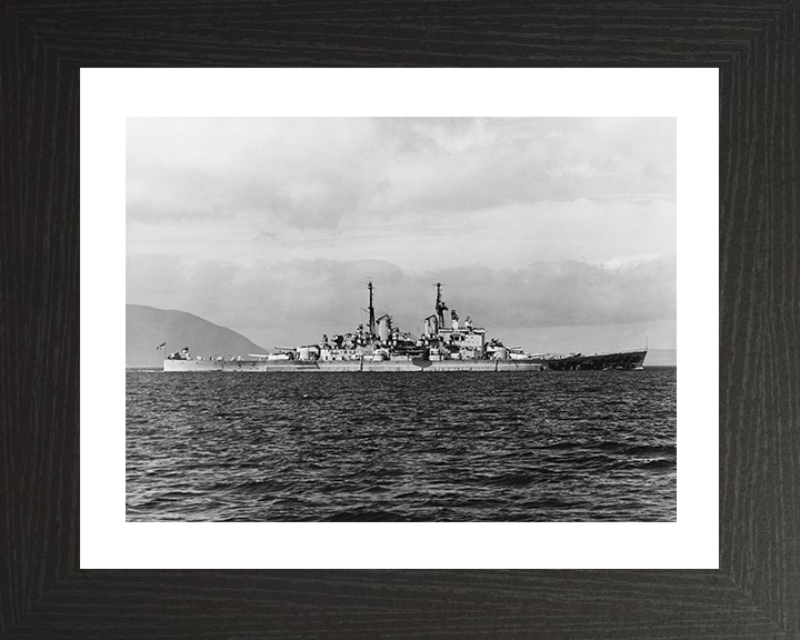 HMS Vanguard (23) Photo Print - South Africa 1947 - Royal Navy Fast Battleship Hampshire Prints 10 x 8 Black Frame Yes