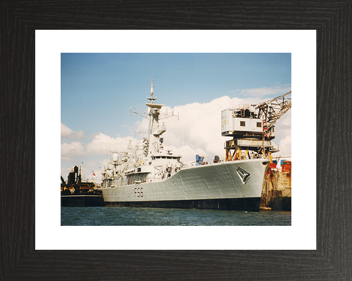 HMS Argonaut (F56) Royal Navy Leander Class Frigate Alongside Photo Print Wall Art Decor Posters, Prints, & Visual Artwork Hampshire Prints 10 x 8 Black Frame Yes