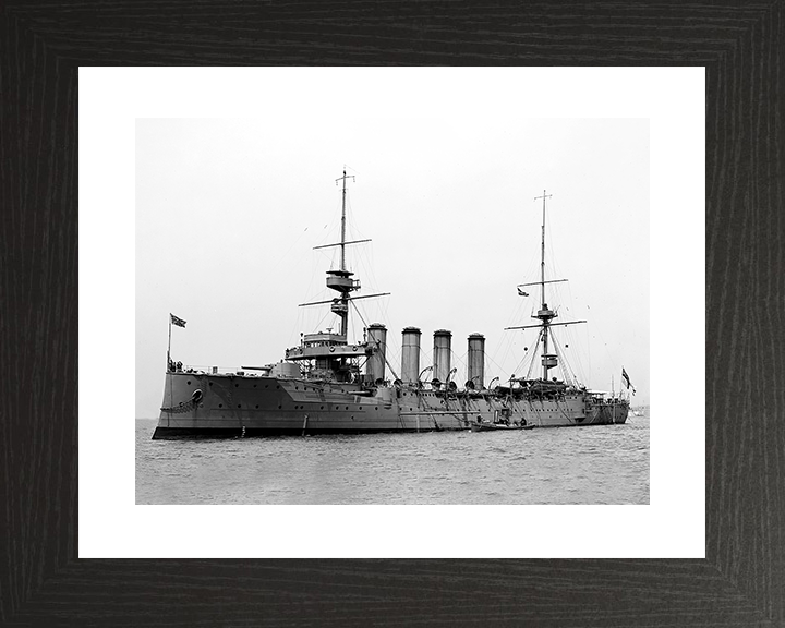 HMS Argyll (1904) Royal Navy Devonshire Class Cruiser Port Side View Warship Photo Print Wall Art Decor Posters, Prints, & Visual Artwork Hampshire Prints 10 x 8 Black Frame Yes