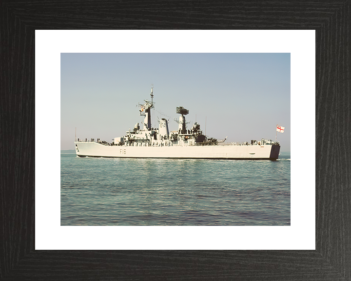 HMS Diomede (F16) Royal Navy Leander Class Frigate Leaving Portsmouth Photo Print Wall Art Decor Posters, Prints, & Visual Artwork Hampshire Prints 10 x 8 Black Frame Yes