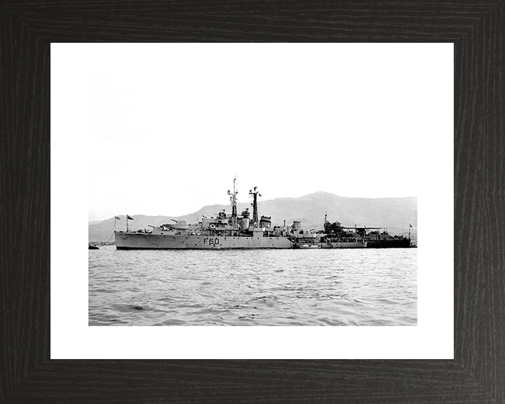 HMS Alacrity (U60) Royal Navy Black Swan Class Sloop Warship Port View Photo Print Wall Art Posters, Prints, & Visual Artwork Hampshire Prints 10 x 8 Black Frame Yes