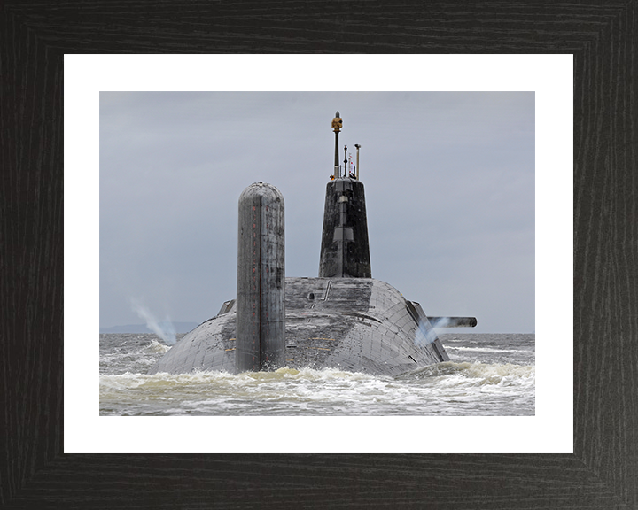 HMS Vanguard (S28) Photo Print - Vents off 2012 - Royal Navy Vanguard Class Submarine Hampshire Prints 10 x 8 Black Frame Yes