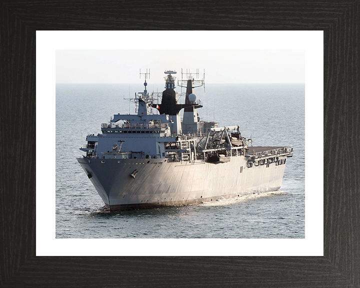 HMS Bulwark (L15) Photo Print - At Sea 2007 - Royal Navy Albion Class Amphibious Ship Posters, Prints, & Visual Artwork Hampshire Prints 10 x 8 Black Frame Yes