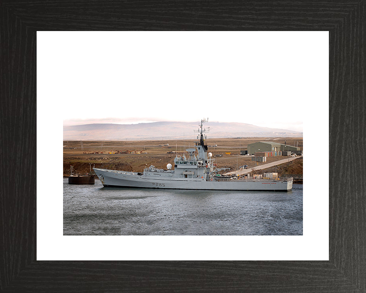 HMS Dumbarton Castle (P265) Royal Navy Castle Class Patrol Vessel Falklands Photo Print Wall Art Decor Posters, Prints, & Visual Artwork Hampshire Prints 10 x 8 Black Frame Yes