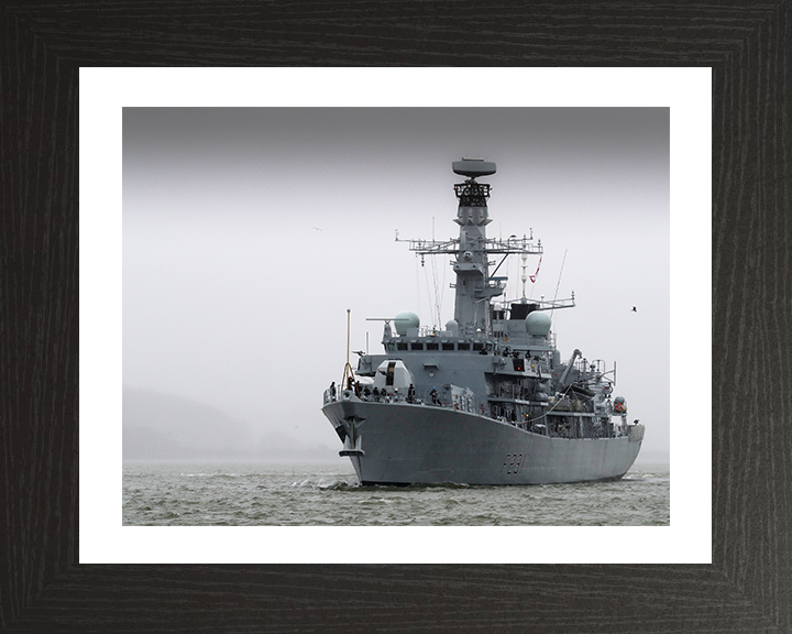 HMS Argyll (F231) Photo Print - Sails After Refit 2017 - Royal Navy Type 23 Frigate Posters, Prints, & Visual Artwork Hampshire Prints 10 x 8 Black Frame Yes