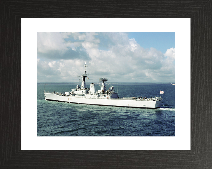 HMS Apollo (F70) Royal Navy Leander Class Frigate Leaving Port Photo Print Wall Art Decor Posters, Prints, & Visual Artwork Hampshire Prints 10 x 8 Black Frame Yes