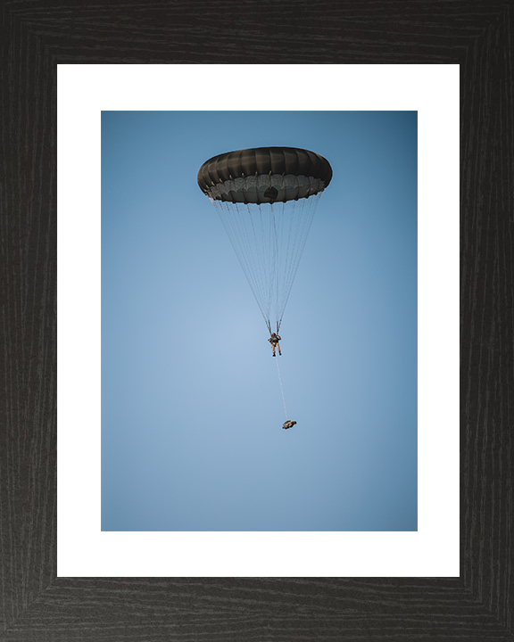 British Army Paratrooper Under Canopy 2026 Photo Print Wall Art Military Decor Posters, Prints, & Visual Artwork Hampshire Prints 10 x 8 Black Frame Yes