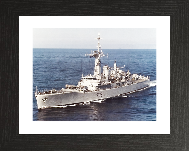 HMS Cleopatra (F28) Royal Navy Leander Class Frigate High Port Bow View Photo Print Wall Art Decor Posters, Prints, & Visual Artwork Hampshire Prints 10 x 8 Black Frame Yes