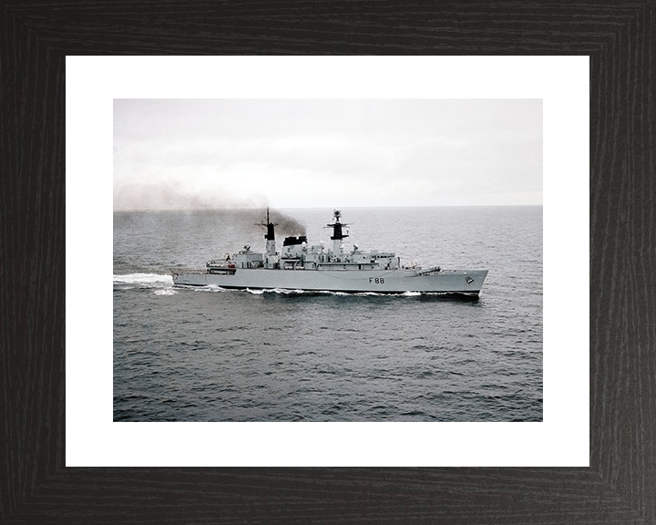 HMS Broadsword (F88) Royal Navy Type 22 Frigate Starboard Beam View Photo Print Wall Art Decor Posters, Prints, & Visual Artwork Hampshire Prints 10 x 8 Black Frame Yes