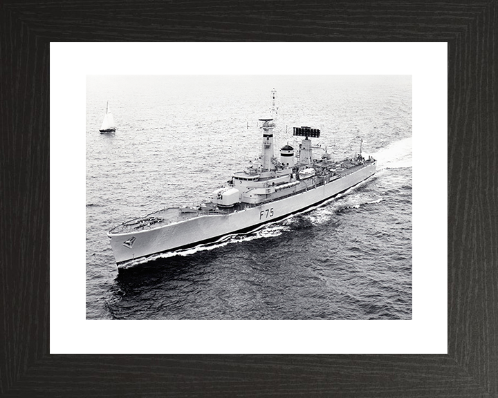 HMS Charybdis (F75) Royal Navy Leander Class Frigate High Port Bow View Photo Print Wall Art Decor Posters, Prints, & Visual Artwork Hampshire Prints 10 x 8 Black Frame Yes