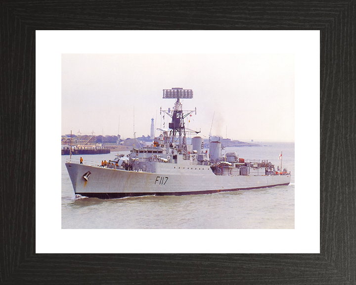 HMS Ashanti (F117) Royal Navy Tribal Class Frigate Entering Portsmouth Photo Print Wall Art Decor Posters, Prints, & Visual Artwork Hampshire Prints 10 x 8 Black Frame Yes