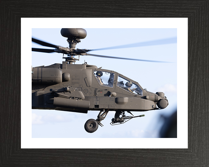 Army Apache Echo Helicopter cockpit Close up Photo Print - British Army Hampshire Prints 10 x 8 Black Frame Yes