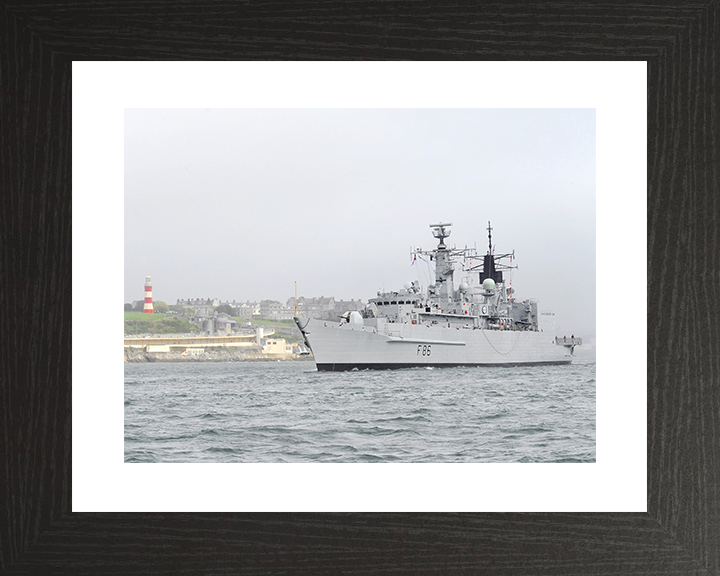 HMS Campbeltown (F86) Royal Navy Type 22 Frigate Entering Plymouth Photo Print Wall Art Decor Posters, Prints, & Visual Artwork Hampshire Prints 10 x 8 Black Frame Yes
