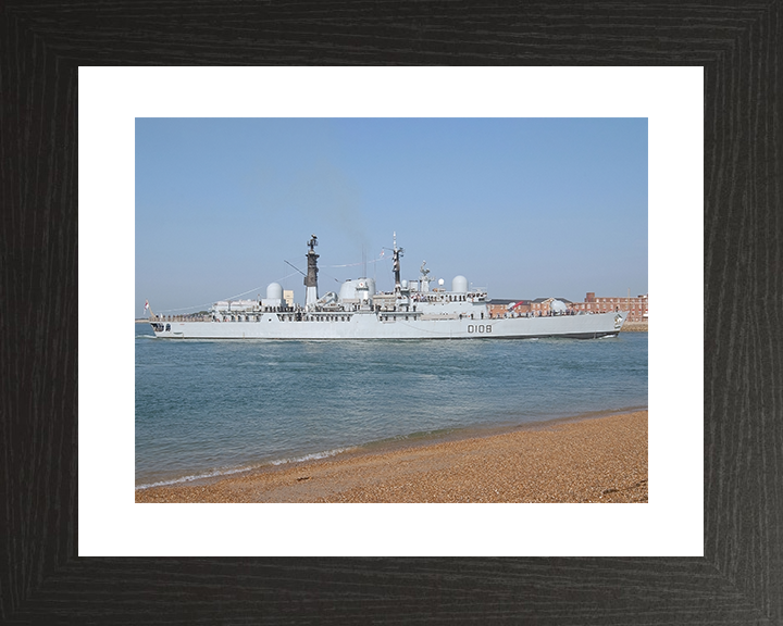 HMS Cardiff (D108) Royal Navy Type 42 Destroyer Paying Off Photo Print Wall Art Decor Posters, Prints, & Visual Artwork Hampshire Prints 10 x 8 Black Frame Yes