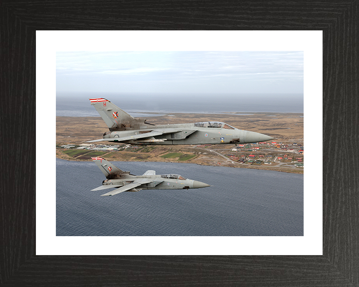 RAF Tornado F3s Over the Falklands 2007 Photo Print - Royal Air Force Aircraft Posters, Prints, & Visual Artwork Hampshire Prints 10 x 8 Black Frame Yes