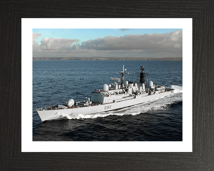 HMS Liverpool (D92) Photo Print - At Speed - Royal Navy Type 42 Destroyer Hampshire Prints 10 x 8 Black Frame Yes