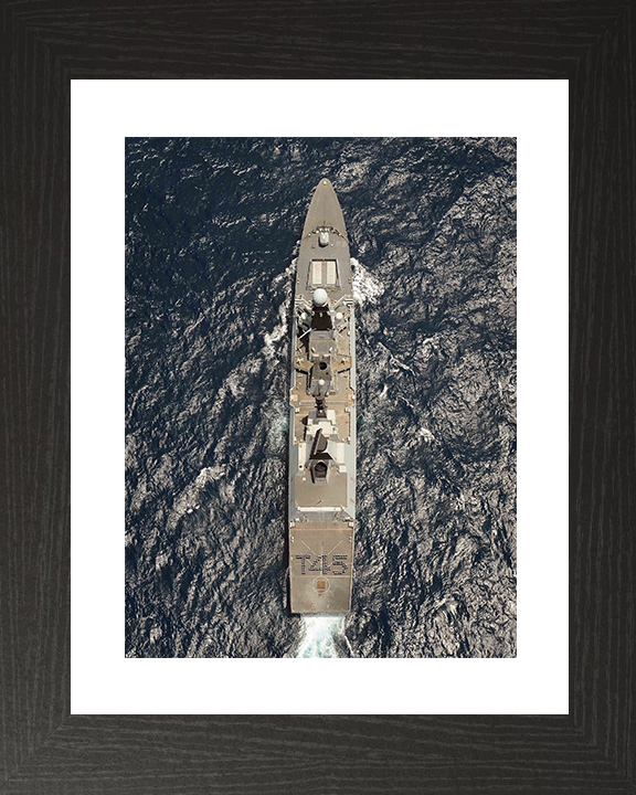 HMS Dauntless (D33) Royal Navy Type 45 Destroyer From Above Photo Print Wall Art Decor Posters, Prints, & Visual Artwork Hampshire Prints 10 x 8 Black Frame Yes