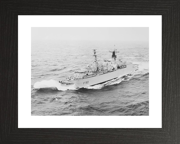 HMS Brilliant (F90) Royal Navy Type 22 Frigate Breaking Waves Photo Print Wall Art Decor Posters, Prints, & Visual Artwork Hampshire Prints 10 x 8 Black Frame Yes