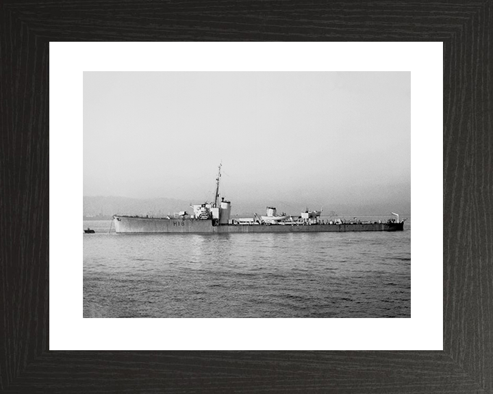 HMS Sabre (H18) Photo Print - At a Buoy 1944 - Royal Navy S Class Destroyer Posters, Prints, & Visual Artwork Hampshire Prints 10 x 8 Black Frame Yes