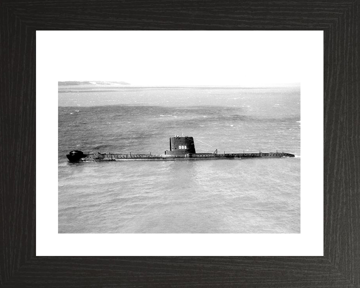 HMS Alderney (S66) (P416) Photo Print - Port Beam View - Royal Navy Amphion Class Submarine Hampshire Prints 10 x 8 Black Frame Yes