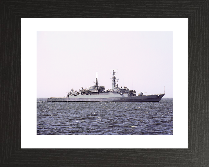 HMS Alacrity (F174) Royal Navy Type 21 Frigate Starboard Beam View Photo Print Wall Art Naval Decor Posters, Prints, & Visual Artwork Hampshire Prints 10 x 8 Black Frame Yes
