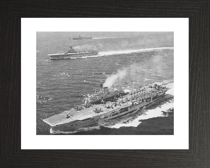 HMS Ark Royal (R09) and HMS Bulwark (R08) Photo Print Royal Navy Aircraft Carriers wall art Posters, Prints, & Visual Artwork Hampshire Prints 10 x 8 Black Frame Yes