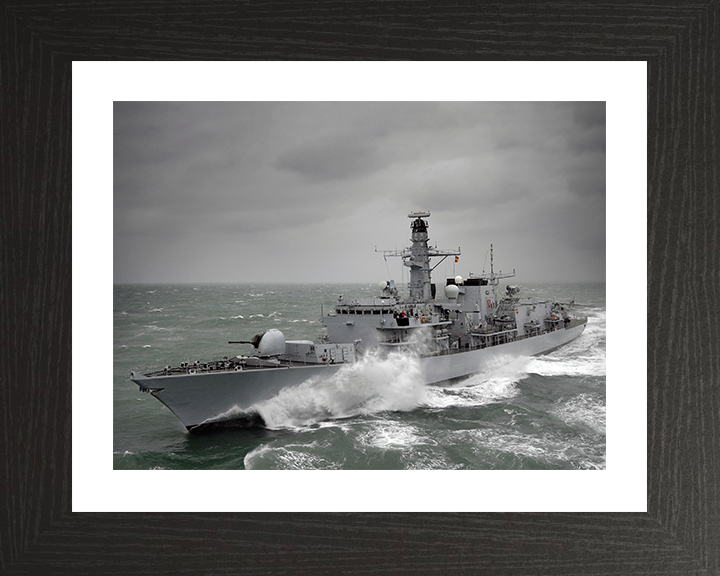 HMS Kent (F78) Photo Print - at sea 2010 - Royal Navy Type 23 Frigate Hampshire Prints 10 x 8 Black Frame Yes