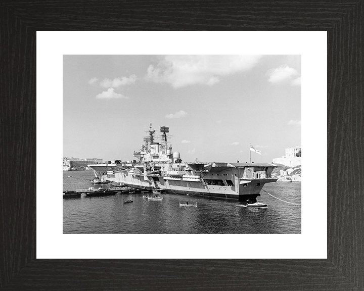HMS Ark Royal (R09) Royal Navy Audacious Class Aircraft Carrier Alongside Photo Print Wall Art Decor Posters, Prints, & Visual Artwork Hampshire Prints 10 x 8 Black Frame Yes