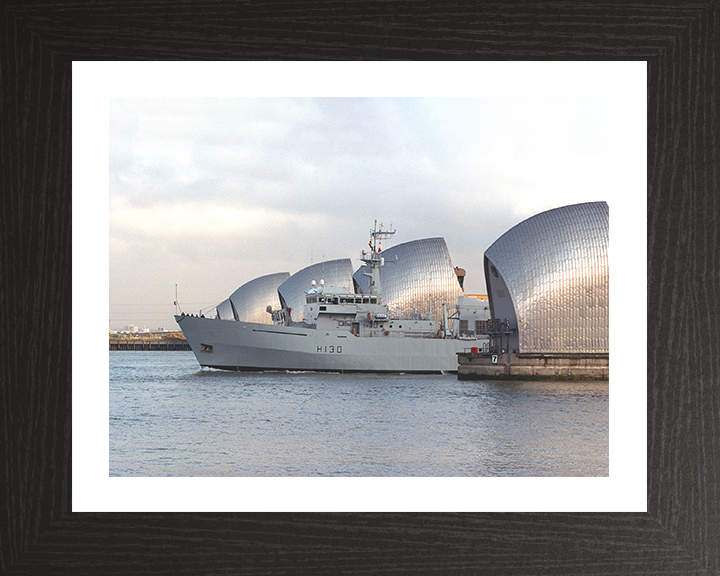 HMS Roebuck (H130) Photo Print - Thames Barrier - Royal Navy Coastal Survey Vessel