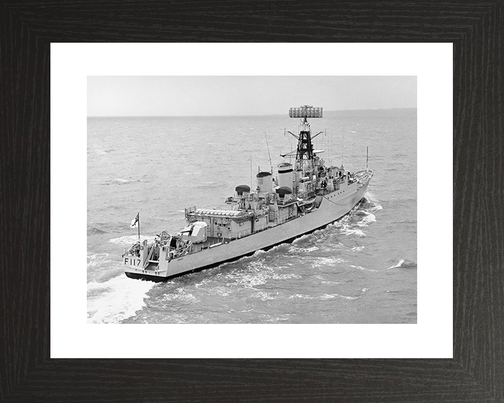 HMS Ashanti (F117) Royal Navy Tribal Class Frigate Starboard Quarter View Photo Print Wall Art Decor Posters, Prints, & Visual Artwork Hampshire Prints 10 x 8 Black Frame Yes