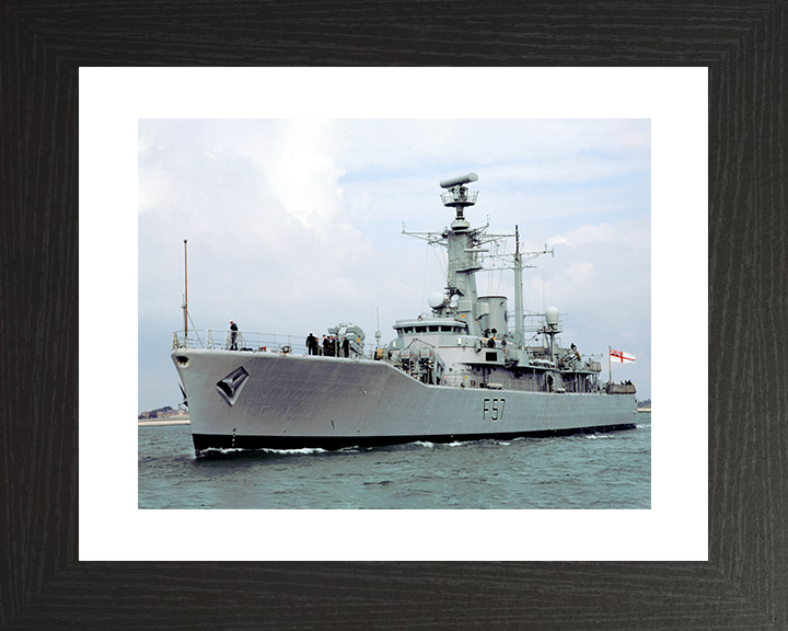 HMS Andromeda (F57) Royal Navy Leander Class Frigate Port Bow View Photo Print Wall Art Decor Posters, Prints, & Visual Artwork Hampshire Prints 10 x 8 Black Frame Yes