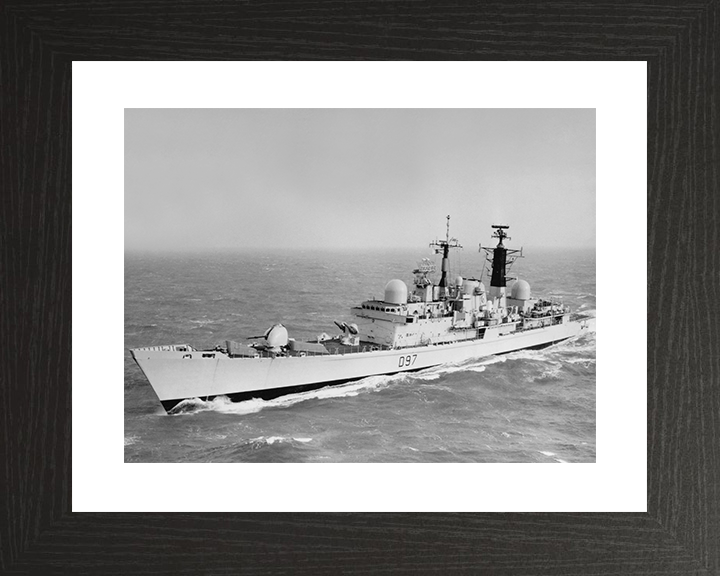 HMS Edinburgh (D97) Royal Navy Type 42 Destroyer Black and White Photo Print Wall Art Decor Posters, Prints, & Visual Artwork Hampshire Prints 10 x 8 Black Frame Yes