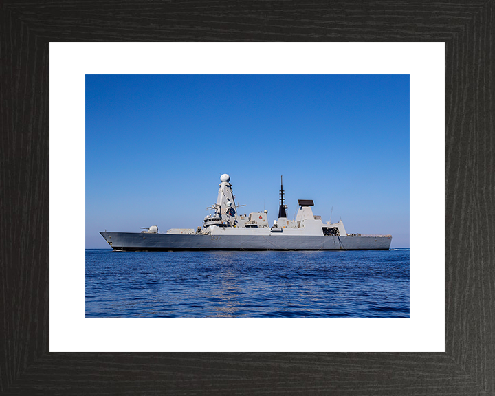 HMS Duncan (D37) Royal Navy Type 45 Destroyer Port Beam View Photo Print Wall Art Decor Posters, Prints, & Visual Artwork Hampshire Prints 10 x 8 Black Frame Yes