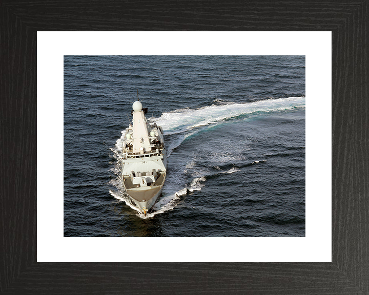 HMS Dauntless (D33) Royal Navy Type 45 Destroyer Turns To Port Photo Print Wall Art Decor Posters, Prints, & Visual Artwork Hampshire Prints 10 x 8 Black Frame Yes