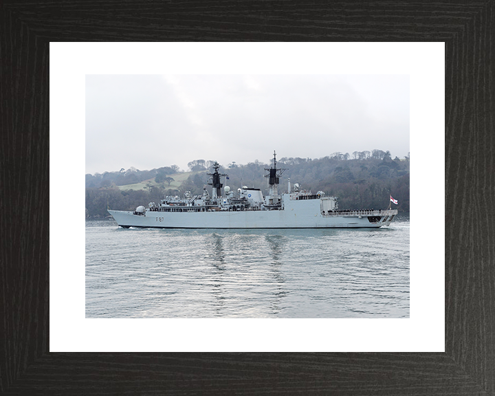HMS Chatham (F87) Royal Navy Type 22 Frigate Deploys 2010 Photo Print Wall Art Decor Posters, Prints, & Visual Artwork Hampshire Prints 10 x 8 Black Frame Yes