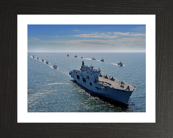 HMS Ocean (L12) Photo Print - BALTOPS 2015 - Royal Navy Landing Platform Helicopter Hampshire Prints 10 x 8 Black Frame Yes