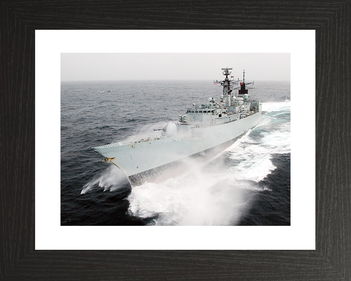 HMS Chatham (F87) Royal Navy Type 22 Frigate At Sea Photo Print Wall Art Decor Posters, Prints, & Visual Artwork Hampshire Prints 10 x 8 Black Frame Yes