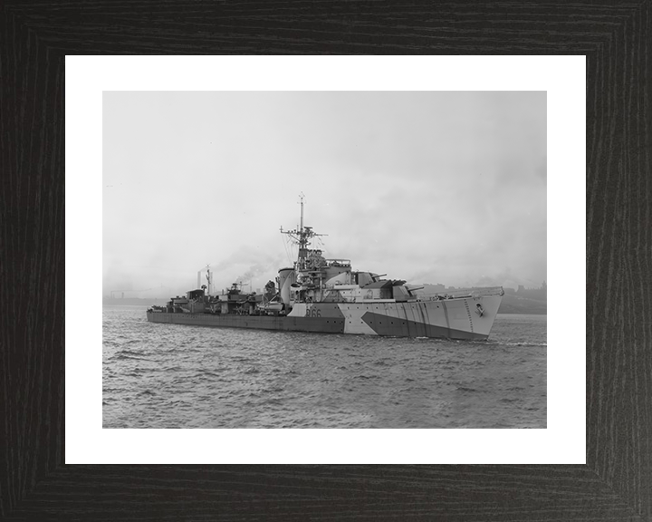 HMS Zambesi (R66) Photo Print - River Mersey 1944 - Royal Navy Z Class Destroyer Hampshire Prints 10 x 8 Black Frame Yes