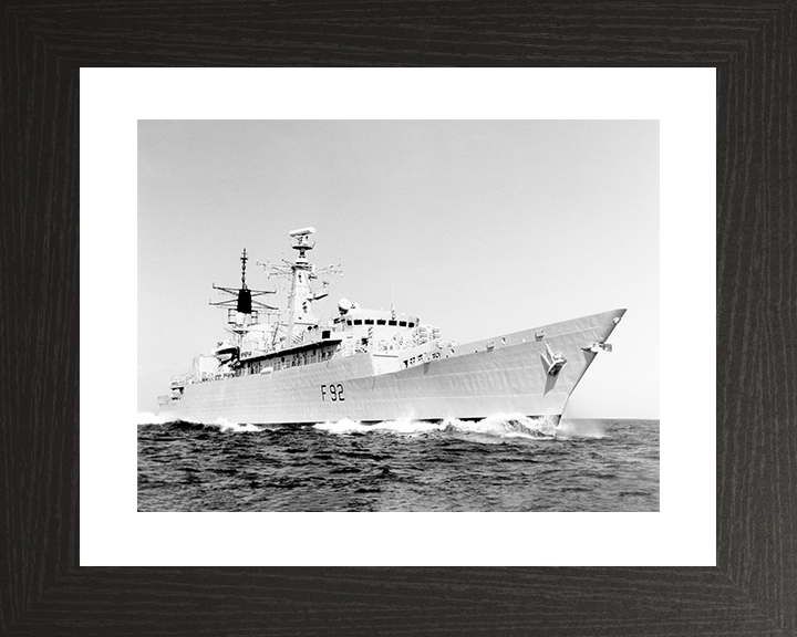 HMS Boxer (F92) Royal Navy Type 22 Frigate Underway Low Starboard View Photo Print Wall Art Decor Posters, Prints, & Visual Artwork Hampshire Prints 10 x 8 Black Frame Yes