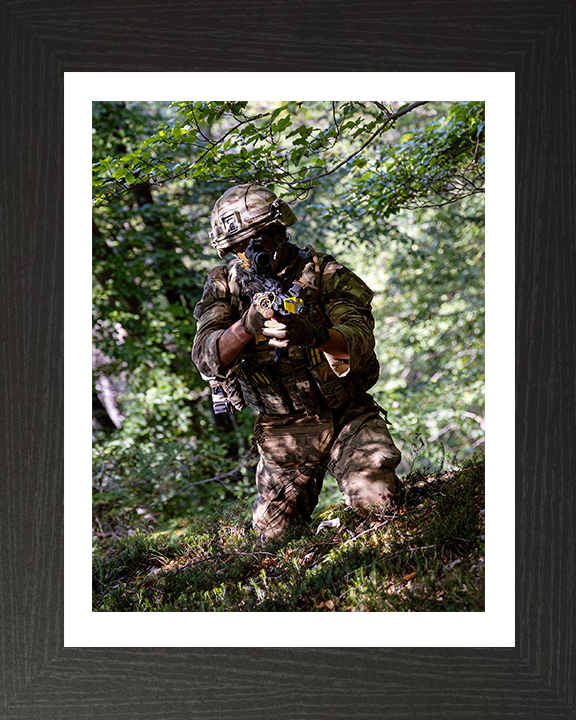 Royal Marines Commando Camouflaged | Photo Print | Framed Print |Military | 45 Commando | Wall Art | Home Decor | Photography Hampshire Prints 10 x 8 Black Frame Yes