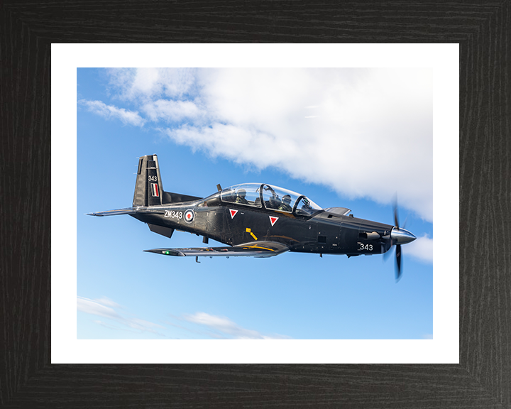 RAF Texan Aircraft in flight Photo Print - Royal Air Force Aircraft Hampshire Prints 10 x 8 Black Frame Yes