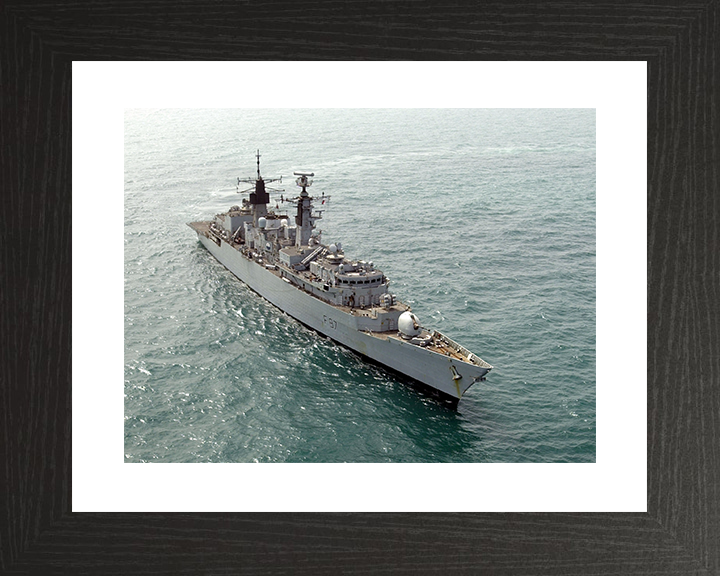 HMS Chatham (F87) Royal Navy Type 22 Frigate Turning to Port Photo Print Wall Art Decor Posters, Prints, & Visual Artwork Hampshire Prints 10 x 8 Black Frame Yes