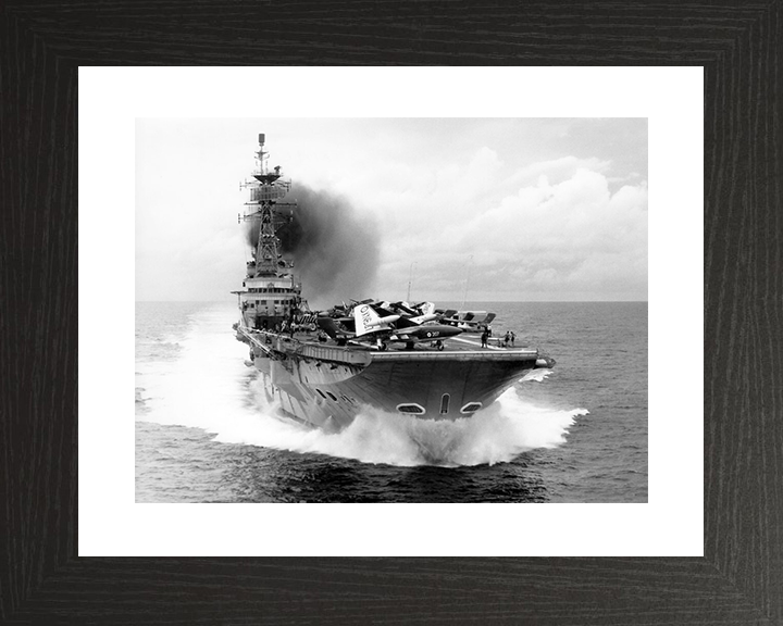 HMS Centaur (R06) Royal Navy Centaur Class Carrier Bow View Underway Photo Print Wall Art Decor Posters, Prints, & Visual Artwork Hampshire Prints 10 x 8 Black Frame Yes