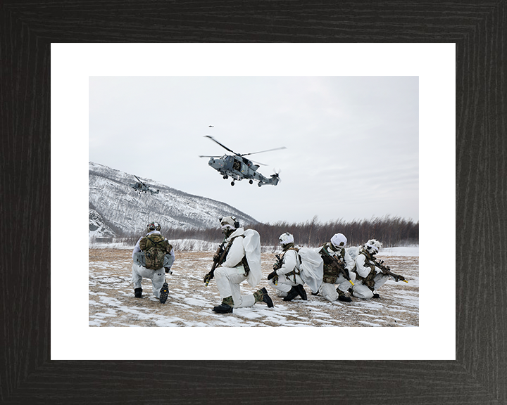 Royal Marines With Wildcat Helicopters in Norway Photo Print 40 Commando Wall Art Military Poster Posters, Prints, & Visual Artwork Hampshire Prints 10 x 8 Black Frame Yes