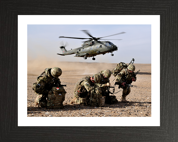RAF Regiment II Squadron Camp Bastion Photo Print - Royal Air Force Hampshire Prints 10 x 8 Black Frame Yes