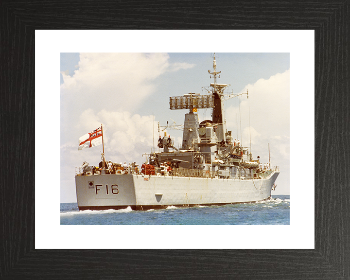 HMS Diomede (F16) Royal Navy Leander Class Frigate Starboard Quarter View Photo Print Wall Art Decor Posters, Prints, & Visual Artwork Hampshire Prints 10 x 8 Black Frame Yes
