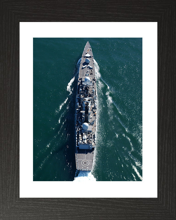 HMS York (D98) Photo Print - Vertical View - Royal Navy Type 42 Destroyer Hampshire Prints 10 x 8 Black Frame Yes