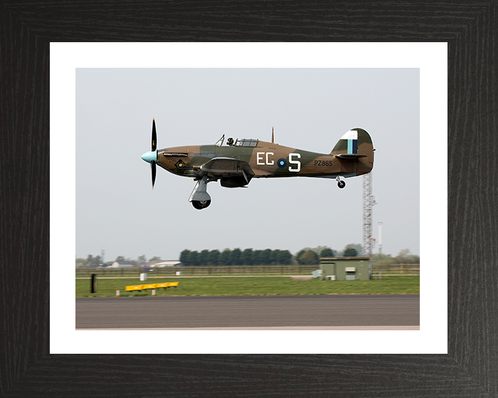 RAF Hurrincane Mk IIC RAF Conningsby Photo Print - Royal Air Force Aircraft Hampshire Prints 10 x 8 Black Frame Yes