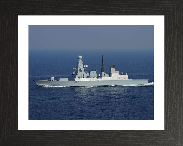 HMS Diamond (D34) Photo Print - At Sea 2012 - Royal Navy Type 45 Destroyer Hampshire Prints 10 x 8 Black Frame Yes
